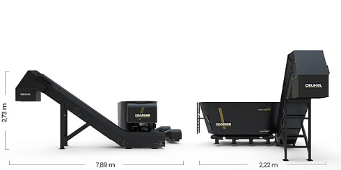 Стационарный вертикальный смеситель-кормораздатчик CHARGER V20 TESLA